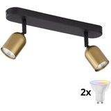  LED RGBW prigušiva spot svetiljka TOP 2xGU10/6,5W/230V 2700-6500K zlatna/crna Cene