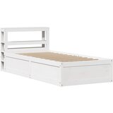 Maison Chic Posteljni okvir - Enojna postelja - Postelja za odrasle z vzglavjem bel 90x190 cm trdna borovina, (21695851) | Shoptok.si