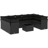  10-dijelni set vrtnih sofa s jastucima crni od poliratana | shoptok.hr