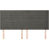 Uzglavlje s ušima tamnosivo 203x16x118/128 cm baršunasto | shoptok.hr