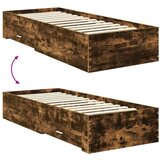  Okvir za krevet Dimljeni hrast i srebrna 75 x 190 cm | shoptok.hr