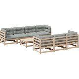  8-dijelni set vrtnih sofa s jastucima od masivne borovine | shoptok.hr