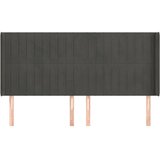  Uzglavlje s ušima tamnosivo 183x16x118/128 cm baršunasto | shoptok.hr