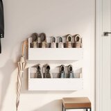  Zidni stalci za cipele 2 kom bijeli 59x9x23 cm masivna borovina | shoptok.hr
