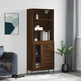 vidaXL Visoka komoda rjav hrast 69,5x34x180 cm inženirski les Cene