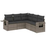  The Living Store Vrtna sedežna garnitura 5-delna z blazinami siv poli ratan - Vrtna Sedežna Garniture, (21460301) | Shoptok.si