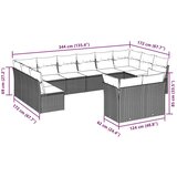  12-dijelni set vrtnih sofa poliratan s jastucima svijetlosivi | shoptok.hr