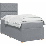  LED okvir za krevet s madracem Svjetlosiva 90 x 190 cm Tkanina | shoptok.hr