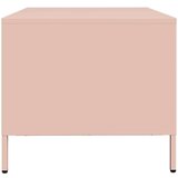 vidaXL Klubska mizica roza 101,5x50x43,5 cm valjano jeklo | Shoptok.si