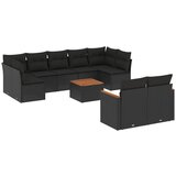  The Living Store Vrtna sedežna garnitura 10-delna z blazinami črn poli ratan - Vrtna Sedežna Garniture, (21447574) | Shoptok.si