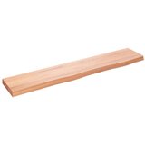 Maison Chic Stenska polica - Viseča Polica svetlo rjava 100x20x4 cm trdna hrastovina, (21784626) | Shoptok.si
