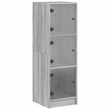 Maison Chic Visoka omara - Komoda - Predalnik s steklenimi vrati siva sonoma 35x37x109 cm, (21718686) | Shoptok.si
