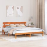  Krevetna konstrukcija s naslonom u boji voska 180x200 cm Masivna borovina | shoptok.hr