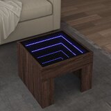 vidaXL Klubska mizica z neskončnimi LED rjavi hrast 40x40x30 cm Cene
