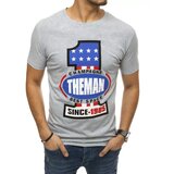 DStreet T-shirt męski z nadrukiem szary | Shoptok.si