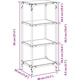  Stalak za pohranu s prozirnom površinom 40 x 30 x 95 cm čelični | shoptok.hr