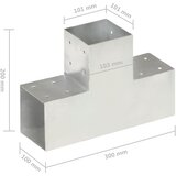 Spojnik za stupove u T-obliku od pocinčanog metala 101 x 101 mm | shoptok.hr