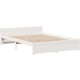  Posteljni okvir z vzglavjem bel 150x200 cm trdna borovina, (21303582) | Shoptok.si