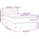  Okvir kreveta s oprugama i madrac svjetlosivi 80x200cm tkanina | shoptok.hr
