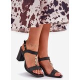 Boto Womens Sandals On Heel With Decoration And Braid Black Annaviel | Shoptok.si