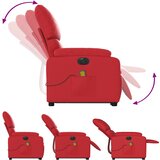  Električni masažni naslonjač na podizanje umjetna koža crveni | shoptok.hr