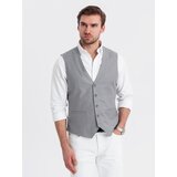 Ombre Men's suit vest without lapels - gray | Shoptok.si