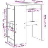 vidaXL Barski stol s držačima boja betona 90x47,5x103,5 cm drveni | shoptok.hr