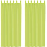 vidaXL Voile zavese z jezičkom, 2 kosa, jabolčno zelene, (5000297827) | Shoptok.si