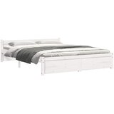  Okvir za krevet od masivnog drva bijeli 140 x 190 cm | shoptok.hr