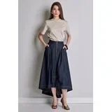 zenska jeans midi suknja od pamuka
