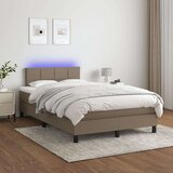  Krevet s oprugama i madracem LED smeđesivi 120x190cm od tkanine | shoptok.hr