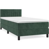 vidaXL Box spring postelja z vzmetnico temno zelena 80x200 cm žamet, (20901977) Cene