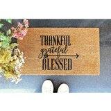 WALLXPERT thankful BrownBlack Coco Doormat Cene