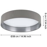 Eglo LED stropna svjetiljka Maserlo 2 99543, 24 W, 2050 lm, Ø38 cm, siva/srebrna | shoptok.hr