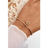 Kesi Women's slip-on steel sun bracelet, gold Cene