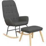  Stolica za ljuljanje s osloncem za noge od tkanine tamnosiva | shoptok.hr