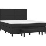  s oprugama i madracem crni 160 x 200 cm od umjetne kože | shoptok.hr