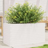  Vrtno cvetlično korito belo 90x40x45,5 cm trdna borovina | Shoptok.si