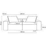 Bobochic Paris Svetlo siva sedežna garnitura iz umetnega usnja 260 cm Boheme – | Shoptok.si