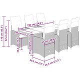  7-dijelni vrtni bistro set od poliratana s jastucima crni | shoptok.hr