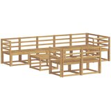  Set vanjskih sofa 9 pcs Bijela Čvrsto drvo akacije | Shoptok.si