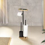 Wenko Črno/v naravni barvi jekleno stojalo za WC papir z WC ščetko Pomarolo – | Shoptok.si