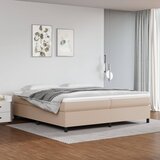  Okvir za krevet s oprugom boja cappuccina 200x200 cm od umjetne kože | shoptok.hr