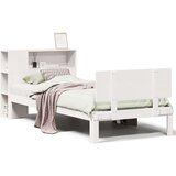  Knjižna postelja brez vzmetnice bela 75x190 cm trdna borovina | Shoptok.si