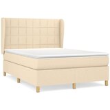  Box spring postelja z vzmetnico krem 140x200 cm blago, (20897474) | Shoptok.si