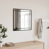 vidaXL Zidno ogledalo crno 60 x 60 cm četvrtasto željezno Cijene