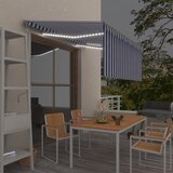  Automatska tenda s roletom i senzorom LED 3,5x2,5m plavo-bijela | shoptok.hr