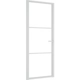 vidaXL Notranja vrata 83x201,5 cm Bela ESG steklo in aluminij, (20766417) | Shoptok.si