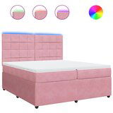 vidaXL Box spring postelja z vzmetnico roza 200x200 cm žamet, (21305842) | Shoptok.si