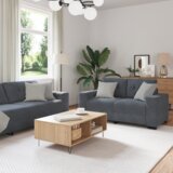 vidaXL 3-delni sedežni set z blazinami temno siva žamet | Shoptok.si